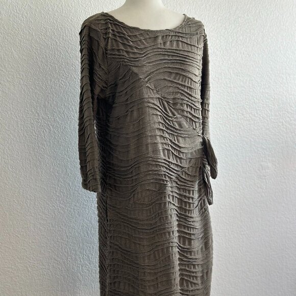 Forever Taupe Textured Knit Dress – Size XL – Long Sleeve - Picture 1 of 8